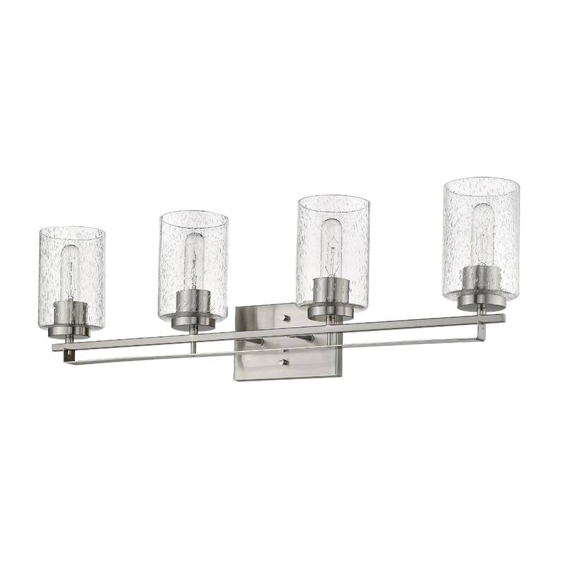 Modern Flush Mount Wall Light Fixture with Clear Bubble Glass Shade and LED Compatible for Bedroom