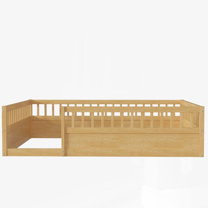 Montessori Floor Bed Frame with Safety Fence
