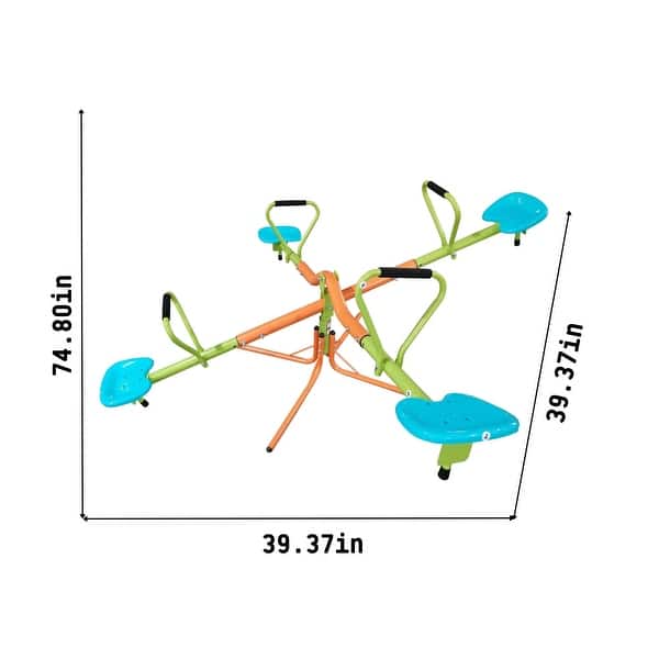 Outdoor Playground 360 Degree Rotating Four Seats Seesaw for Kids - four seats