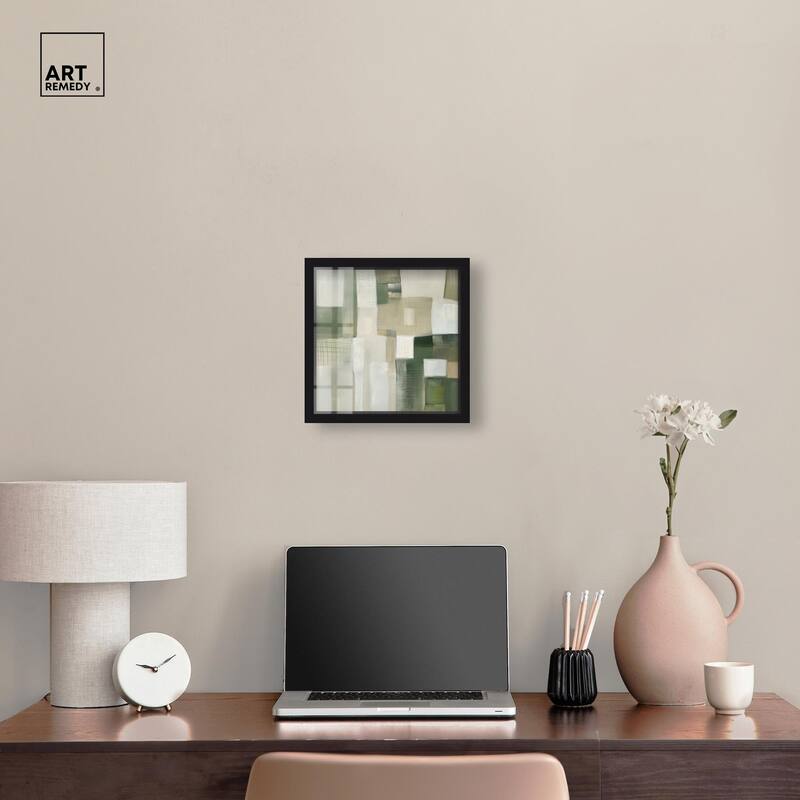 Pale Jade Green II Shadowbox by Art Remedy