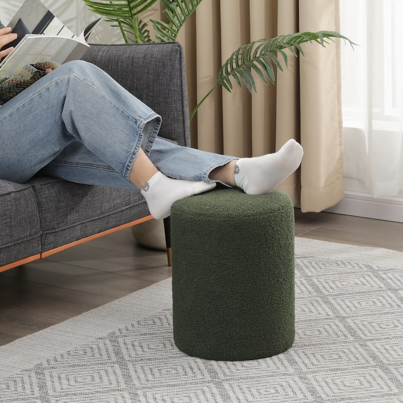 Adeco Ottoman Footrest Fabric Stool for Living Room Bedroom