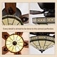 preview thumbnail 3 of 13, Warehouse of Tiffany Margno 52-Inch Flushmount Lighted Ceiling Fan Jewel Cut Design Tiffany Glass Lamp Black Finish