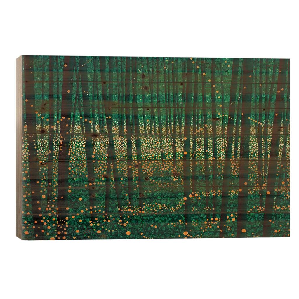Lightning Bugs Print On Wood by DB Waterman - Multi-Color