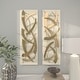 preview thumbnail 27 of 30, Gold Metal Dimensional Abstract Wall Decor with Black or White Wood Backing (Set of 2)