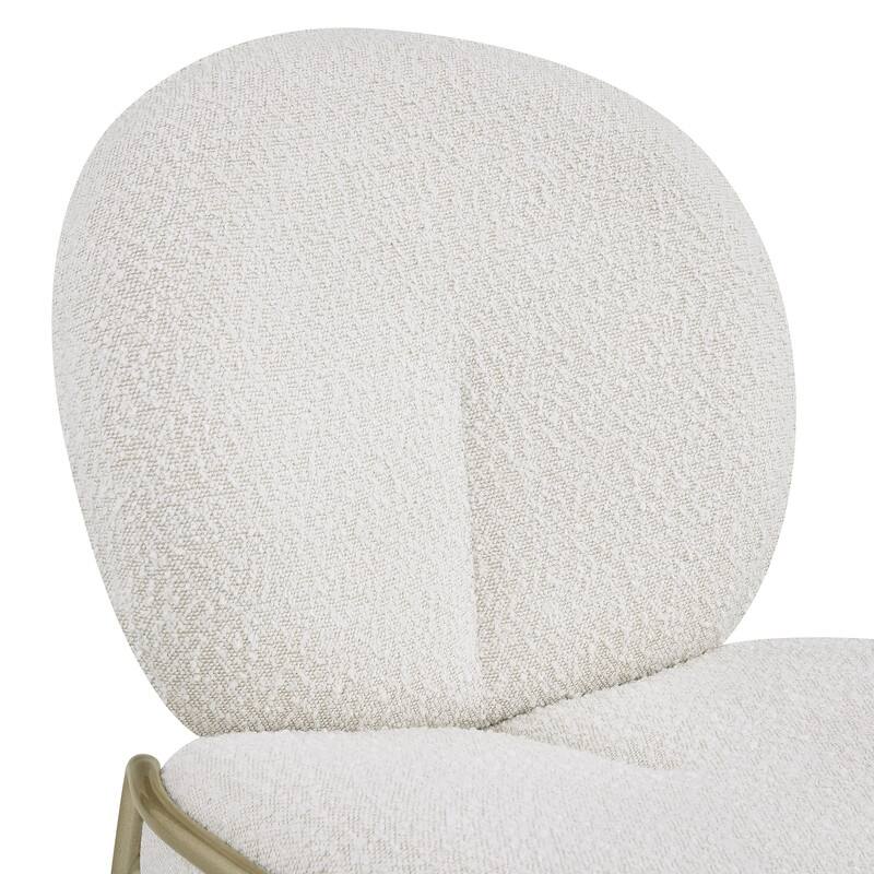 Spruce & Spring Cloud-Shaped Armless Modern Teddy Dining Chair with Champagne Gold Legs