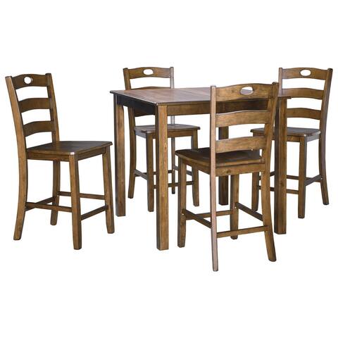 Hazelteen Square Counter Height Dining Set - Table and 4 Chairs