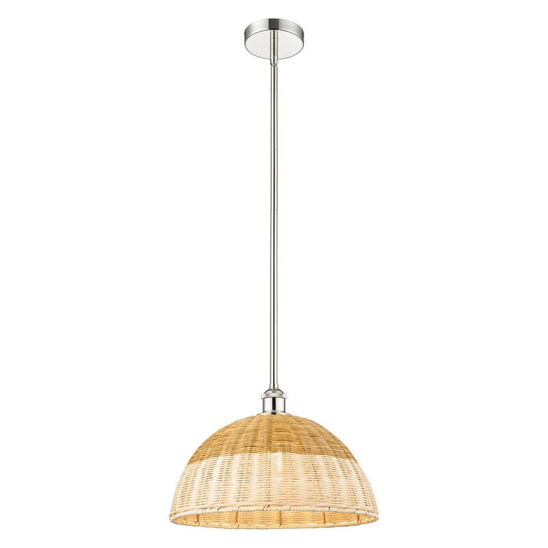 Innovations Lighting Endless Possibilities Edison - Bristol Natural II - 1 Light 16" Stem Hung Mini Pendant - Polished Nickel/Natural