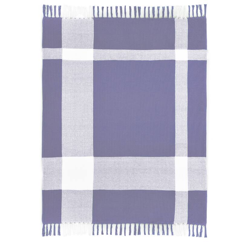 Sevita Hand-Woven Plaid Standard Size Throw Blanket - Liliac