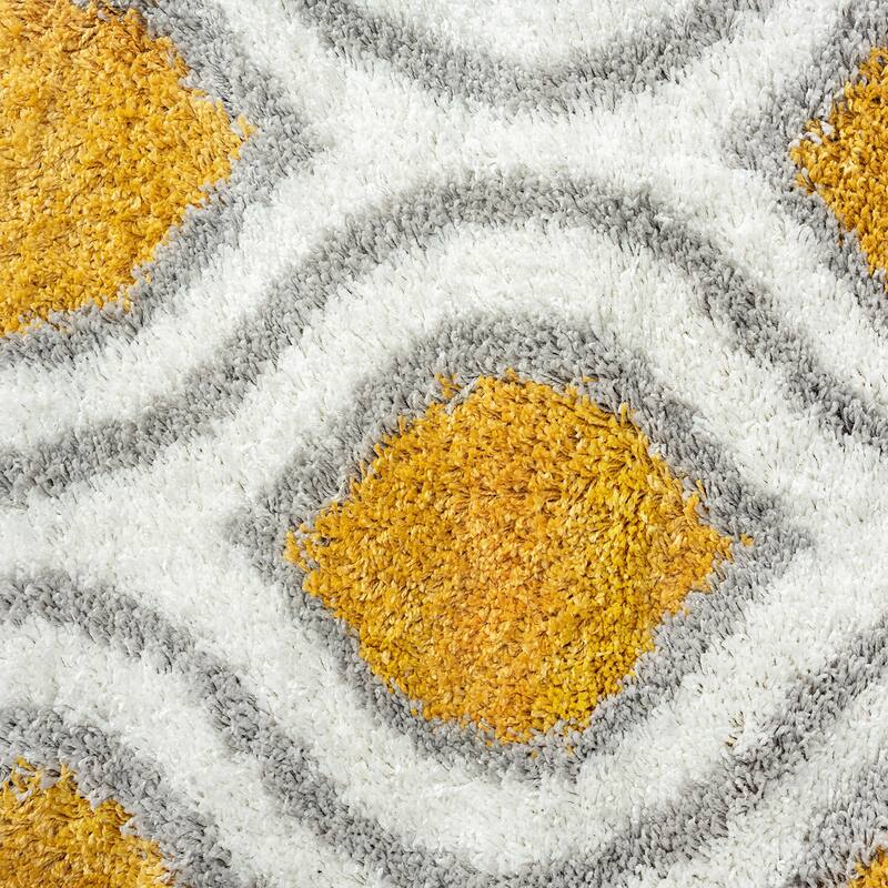 Upscale Shag Modern & Contemporary Geometric Indoor Area Rug
