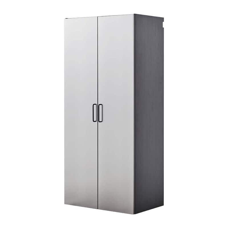 Asti Garage Garage Wall Storage Cabinet, 79 Inch, Gray Metallic Finish