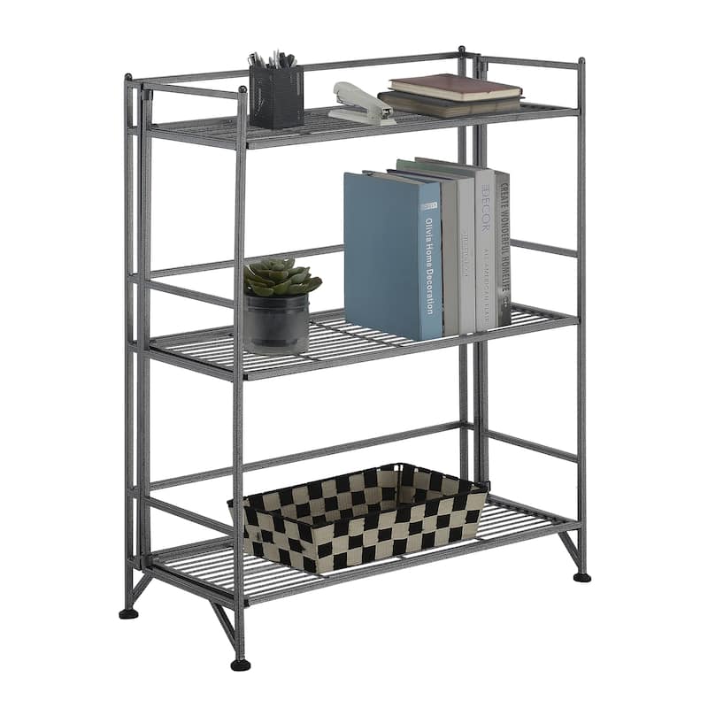Convenience Concepts Xtra Storage 3 Tier Wide Folding Metal Shelf