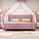 preview thumbnail 40 of 72, Twin/Full/Queen Size Velvet Upholstered Platform Bed Frame with Headboard and Wooden Slats Support, No Box Spring Needed
