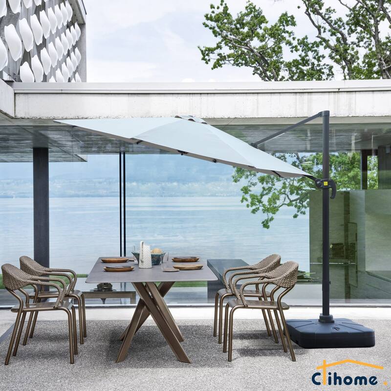 Clihome 11Ft Cantilever Umbrella With Crank And Base