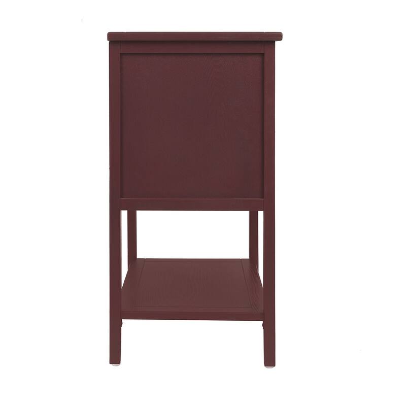 2-Drawer Nightstand Bed Side Table with Storage Cabinet End Table shelf Wood Side Table