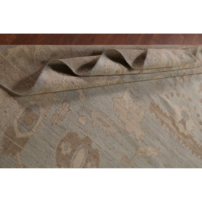 Grey Vegetable Dye Oushak Turkish Area Rug Hand-Knotted Wool Carpet - 8'10"x 11'8"