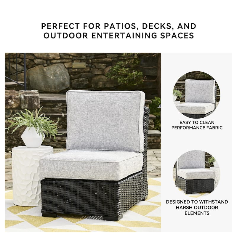 Signature Design By Ashley Beachcroft Outdoor Armless Chair - 24.75" W x 37.75" D x 34.63" H
