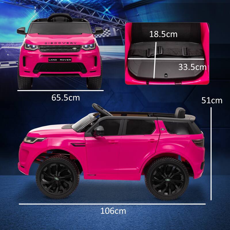 Qaba 12V Licensed Land Rover Discovery Sport Kids Electric Car, Remote Control, Soft Start, 3 Speeds, LED Lights & Music