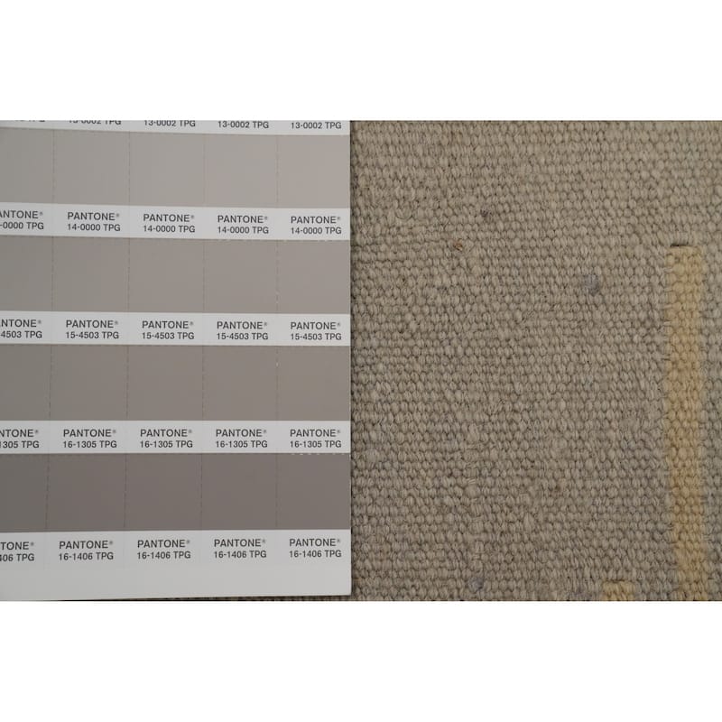 Hand Woven Oriental 100% Wool Carpet Southwestern Tribal Greys & Charcoal Kilim Area Rug - 5' 5'' X 3' 7''