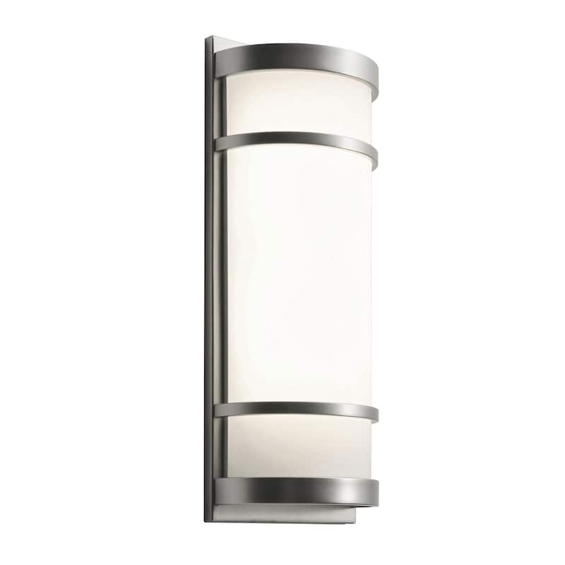 Brio 18-inch Satin Nickel LED Wall Sconce, White Shade