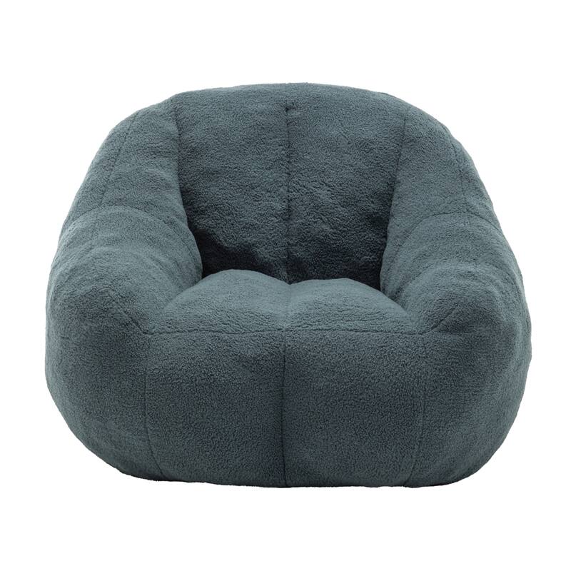 Teddy Fabric Bean Bag Lounge Chairs with Memory Foam Filling