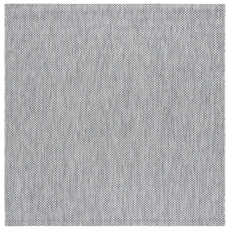 SAFAVIEH Courtyard Begajeta Indoor/Outdoor Waterproof Patio Backyard Rug. - 7'10" Square - Grey/Navy