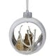 preview thumbnail 2 of 7, Owl Cutout Christmas Ornament - 3.75" - Silver and White