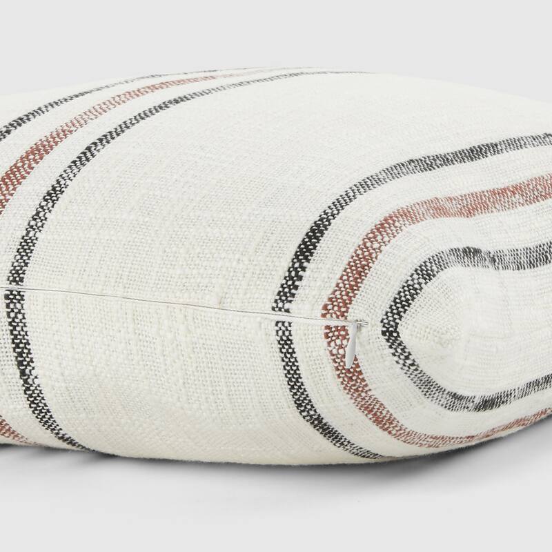 Yarn-Dyed Cotton Decor Throw Pillow in Framed Stripe