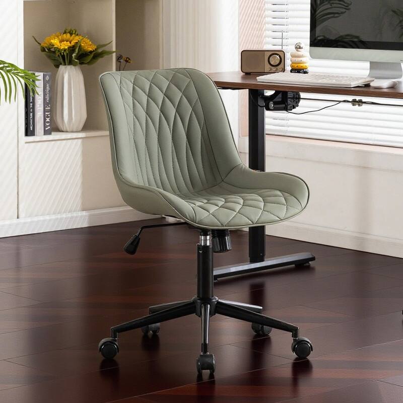Modern Office Chair, Leather Swivel Office Chair for Home Office