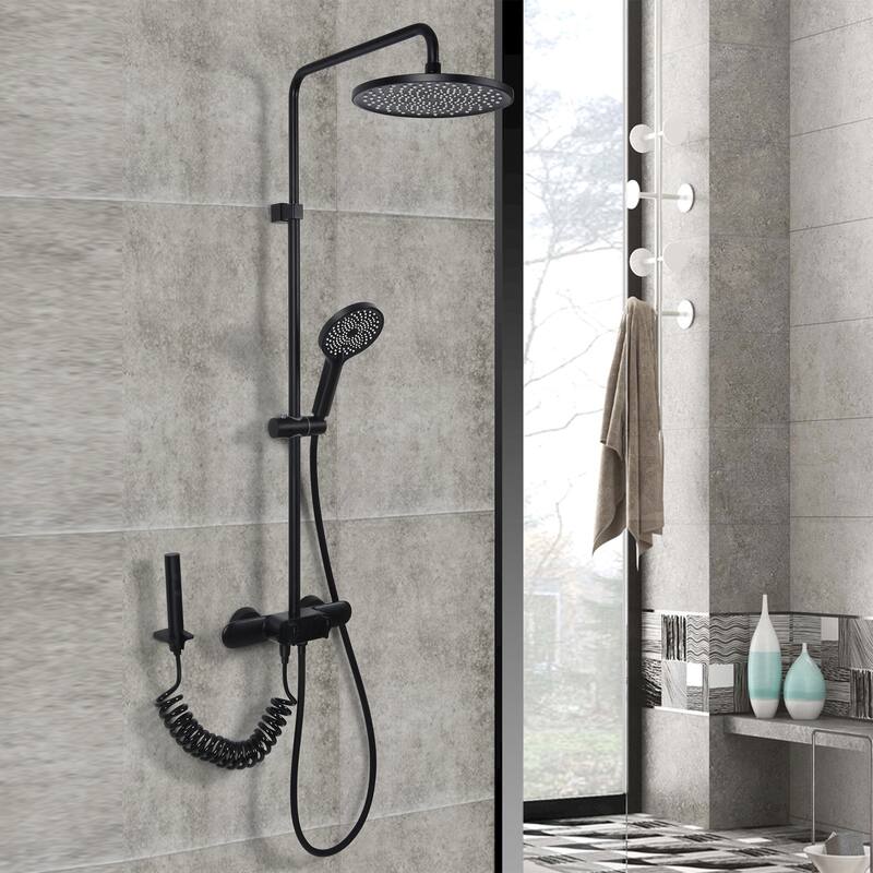Wall-Mounted Complete Shower System with Rough In-Valve
