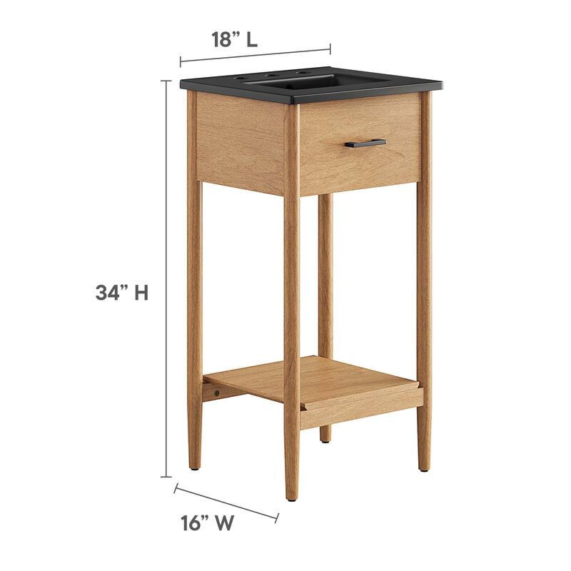 Zaire 18"/24"/30"/36"/48" Bathroom Vanity with Black Sink Top