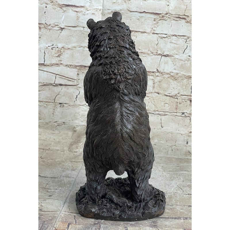 Original Tall Hungry Bear Eating Grapes Bronze Sculpture Art Deco Statue Figure
