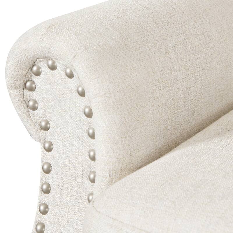 COZYMAN Modern Armchair Solid Wood Upholstered Fabric/Faux Leather Set of 2 Accent Chairs for Living Room