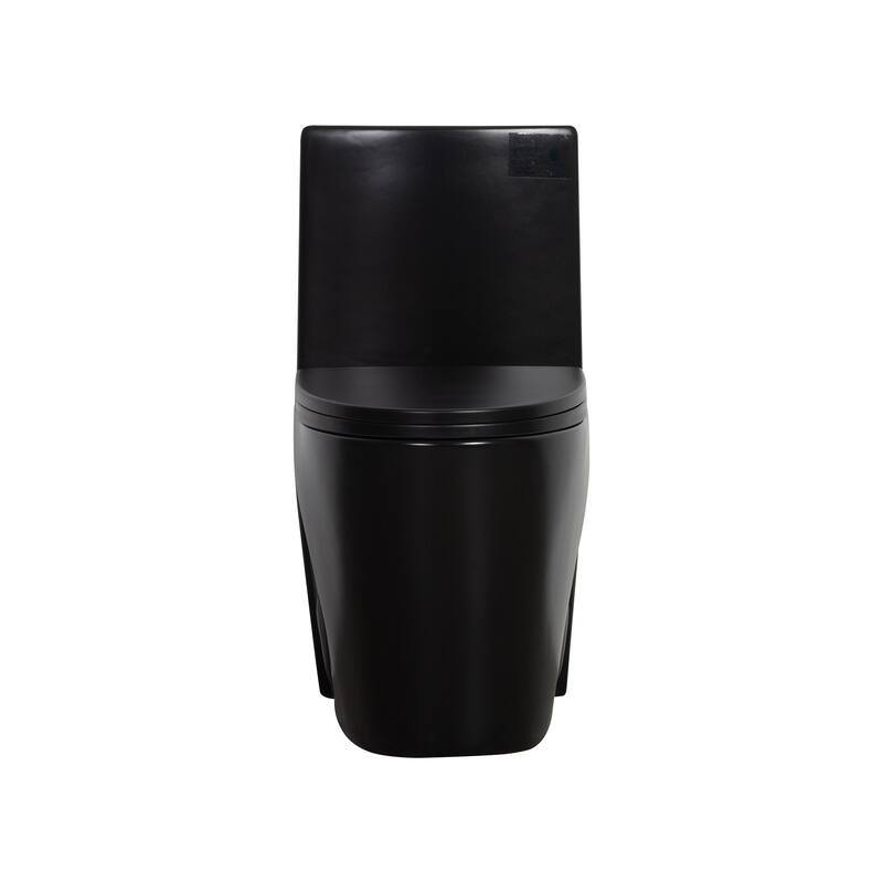 1.1/1.6 GPF Dual Flush 1-Piece Elongated Toilet with Matte Black
