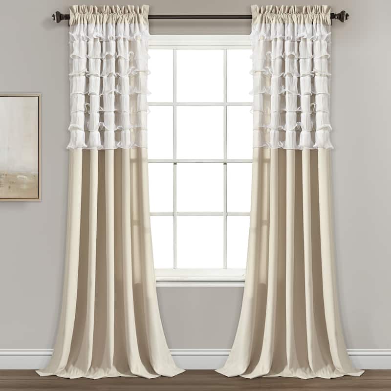 Lush Decor Avery Curtain Panel Pair - 84" x 54" - Neutral