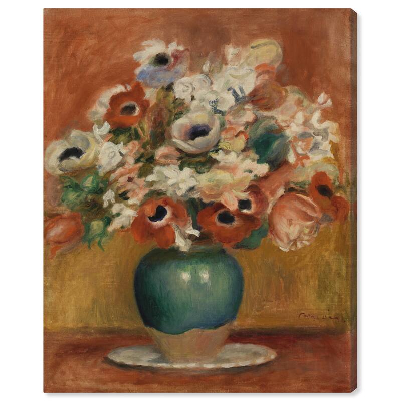 Wynwood Studio Canvas Floral and Botanical Pierre Auguste Renoir - Fleurs Orange and French Country Wall Art Canvas Print