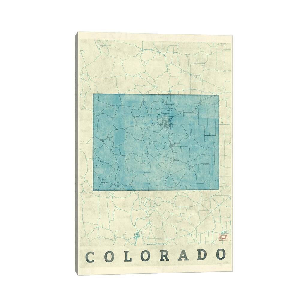 iCanvas "Colorado Map" by Hubert Roguski Canvas Print