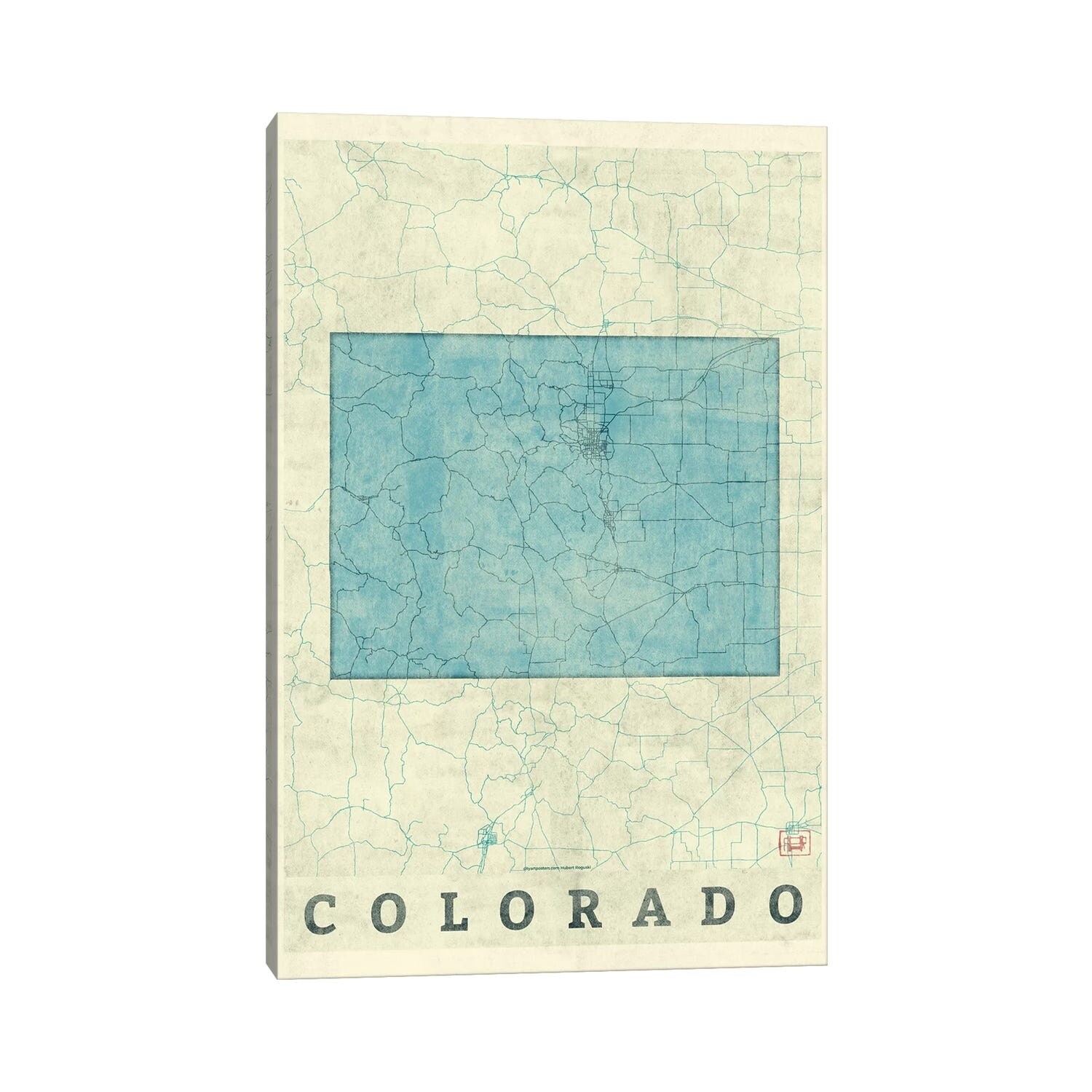 iCanvas "Colorado Map" by Hubert Roguski Canvas Print