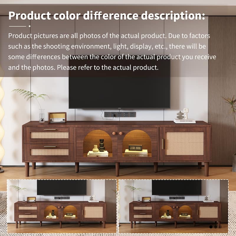 Media Console Table TV Stand with Cabinets and Drawers