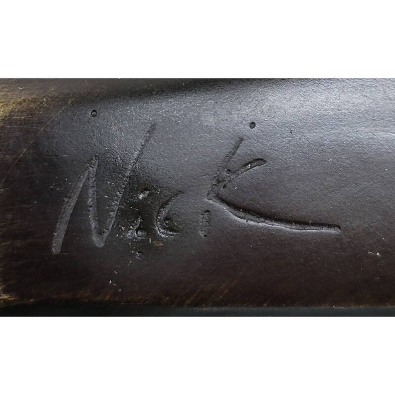 Hot Cast Canoeing Trophy Bronze Sculpture By Mario Nick Green Marble Base Figure