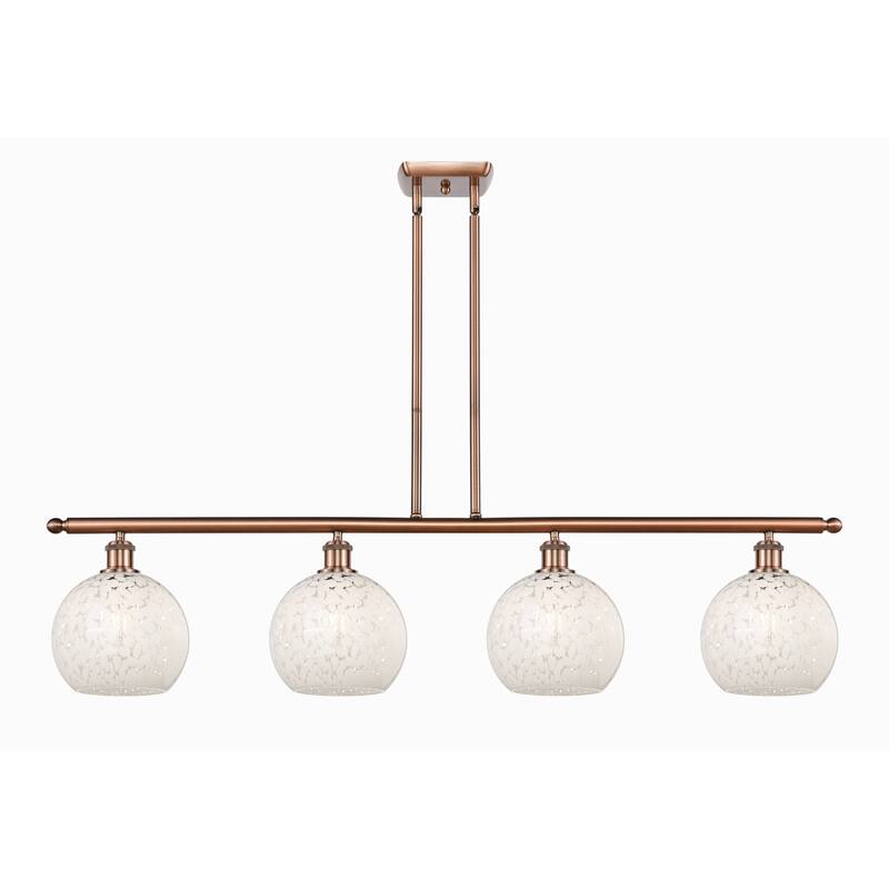Innovations Lighting 516-4I-11-48-White Mouchette-Indoor Pendant Large - Antique Copper / White Mouchette