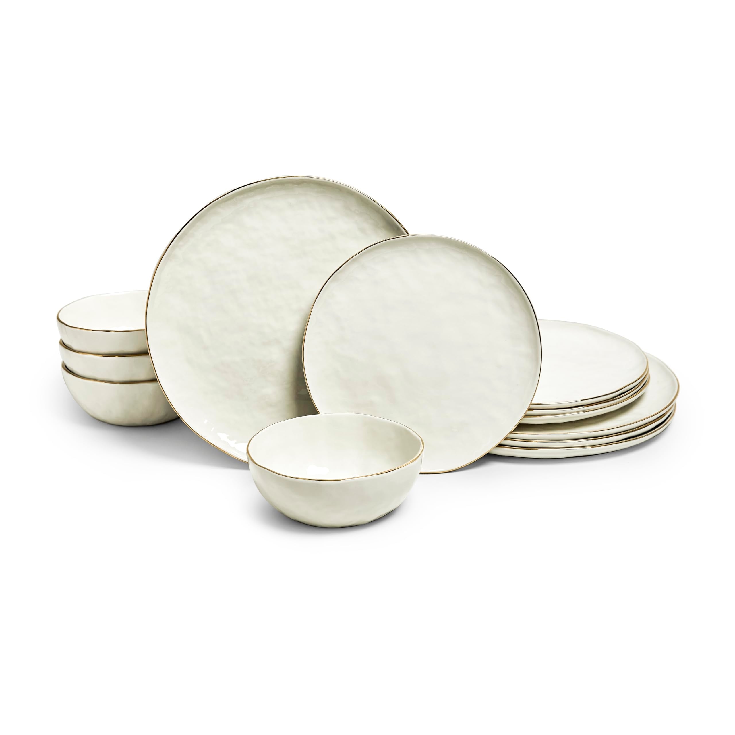 Sango Gansevoort 12-Piece White Porcelain Dinnerware Set - Service