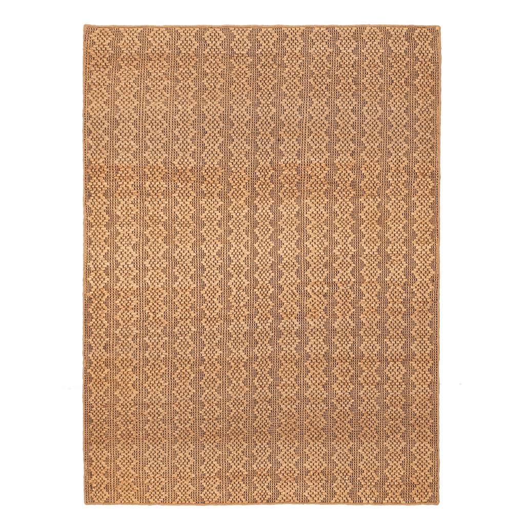 ECARPETGALLERY Braided Weave Palas Denizli Light Brown Jute Rug - 5'5 x 7'4