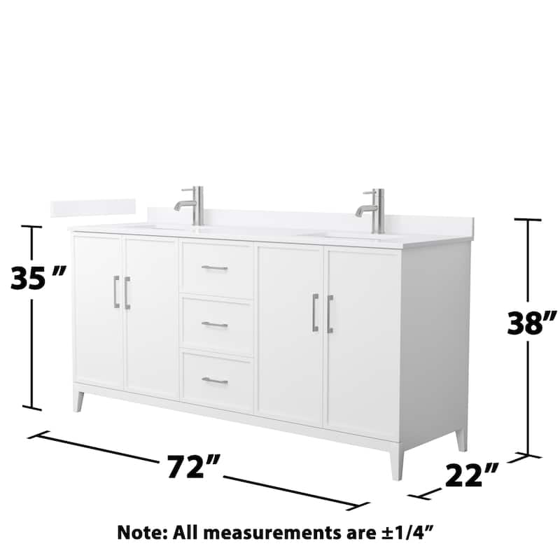 Elan 72-inch Double Vanity, Single Hole Quartz Top