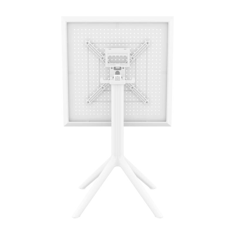 29.5" White Folding Square Outdoor Patio Dining Table