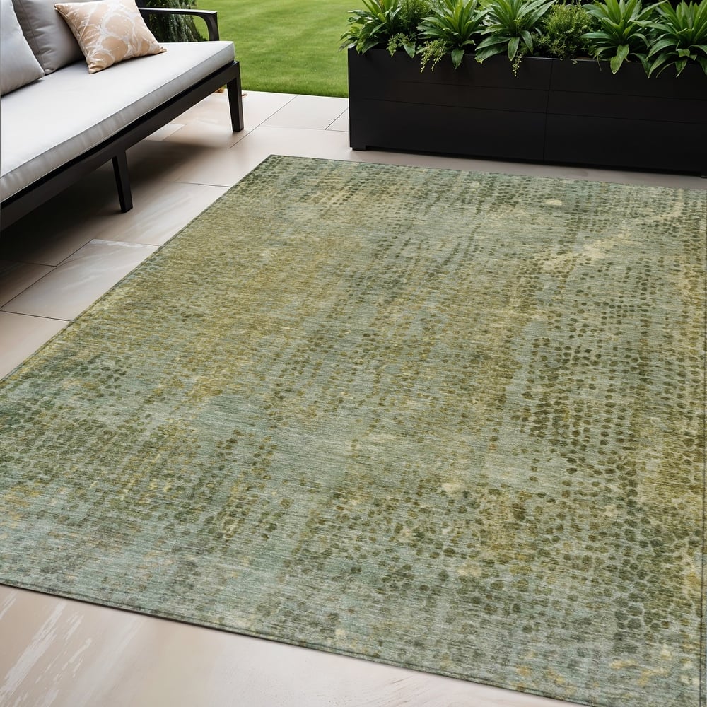 HomeRoots Abstract Transitional Rectangle Outdoor Rug