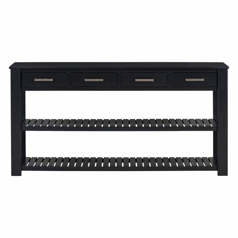Stylish Entryway Console Table with 4 Drawers and 2 Shelves