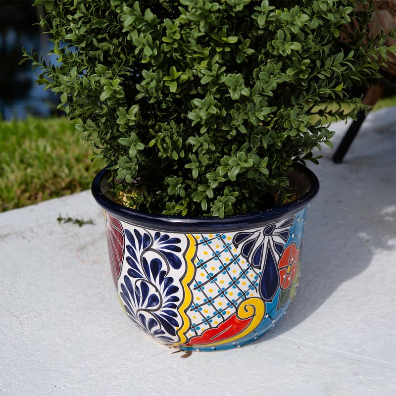 Talavera Ceramic Planter - 9" - Multicolored