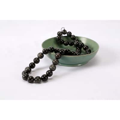 Artissance 15.75" Golden Black Stone Bead