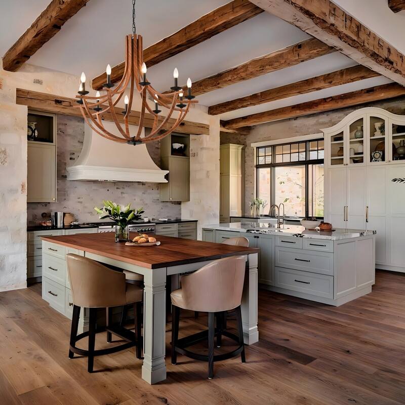 Vintage Industrial Farmhouse Chandelier Adjustable Rustic Lighting for Kitchens & Dining Rooms