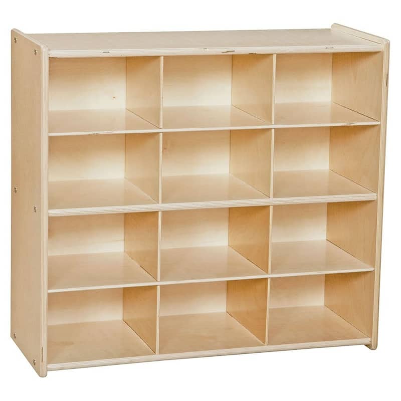 Wood Designs 12 Cubby Birch Plywood Storage Cabinet, Office and Homeschool Storage Organizer for Kids Toys, Books - 30"